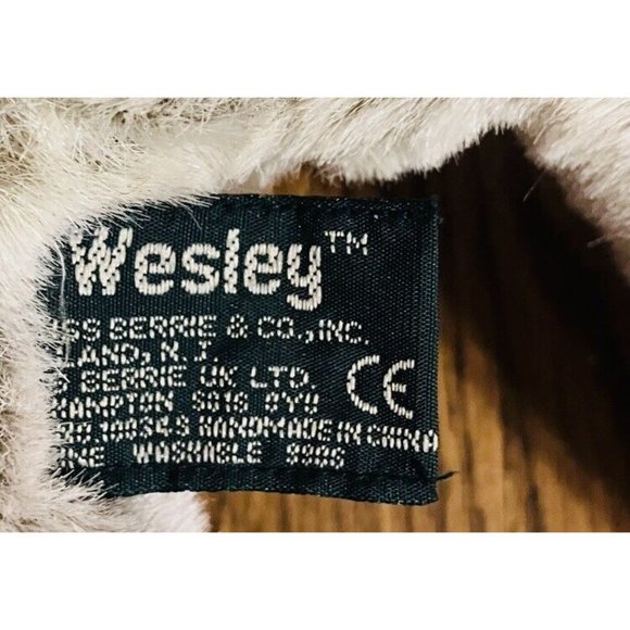 Russ Berrie Plush #100349 WESTLEY Bear Woven Texture Face Feet 12” tags Frosted - Picture 10 of 13